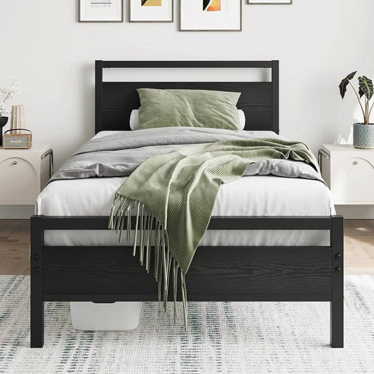 Single bed with headboard