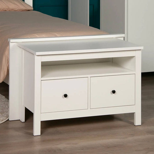 Bedside tables: 2-drawer nightstand